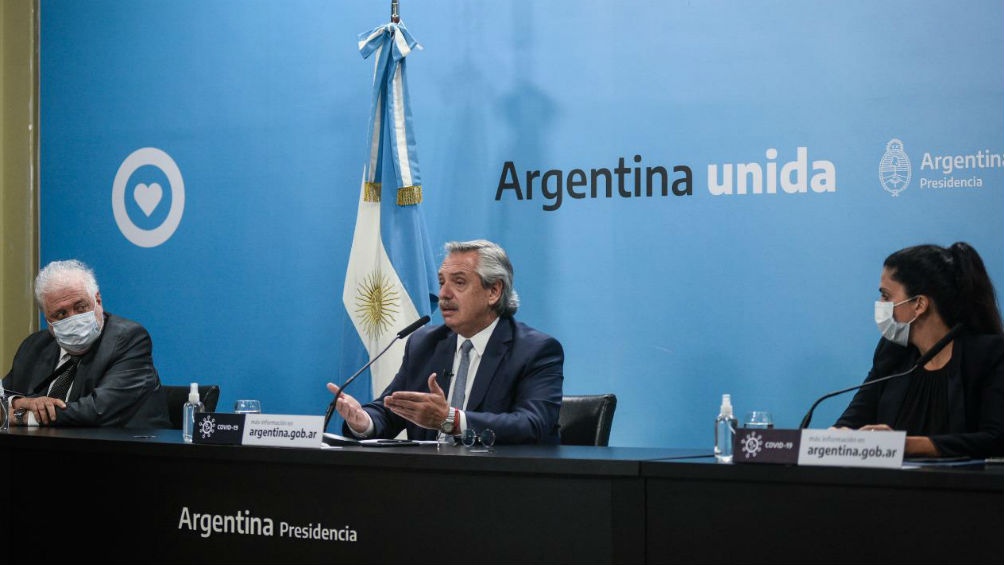 De la conferencia participaron el presidente Alberto Fernández; el ministro de Salud ,Ginés González García, y la directora Ejecutiva de PAMI, Luana Volnovich