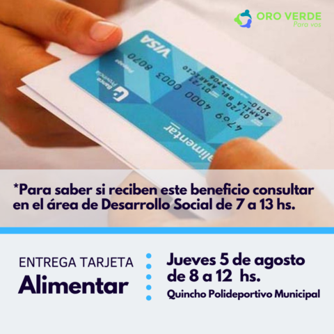 Oro Verde: Operativo De Entrega «Tarjeta Alimentar»