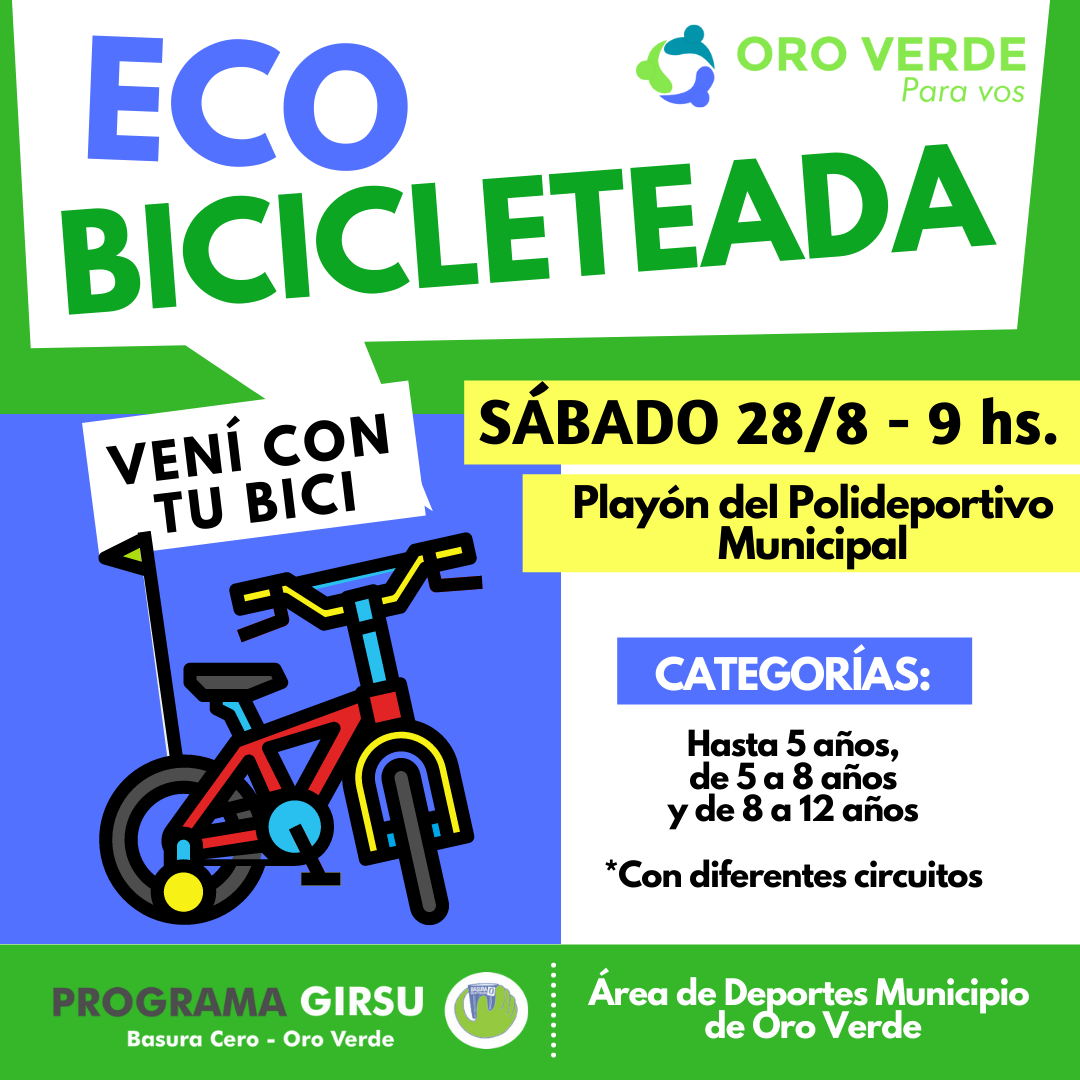 Una Bicicleteada Acompañará Al Eco Canje Este Sábado en Oro Verde Una Bicicleteada Acompañará Al Eco Canje Este Sábado en Oro Verde