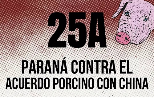 Habrá una movilización en Paraná contra el acuerdo porcino con China