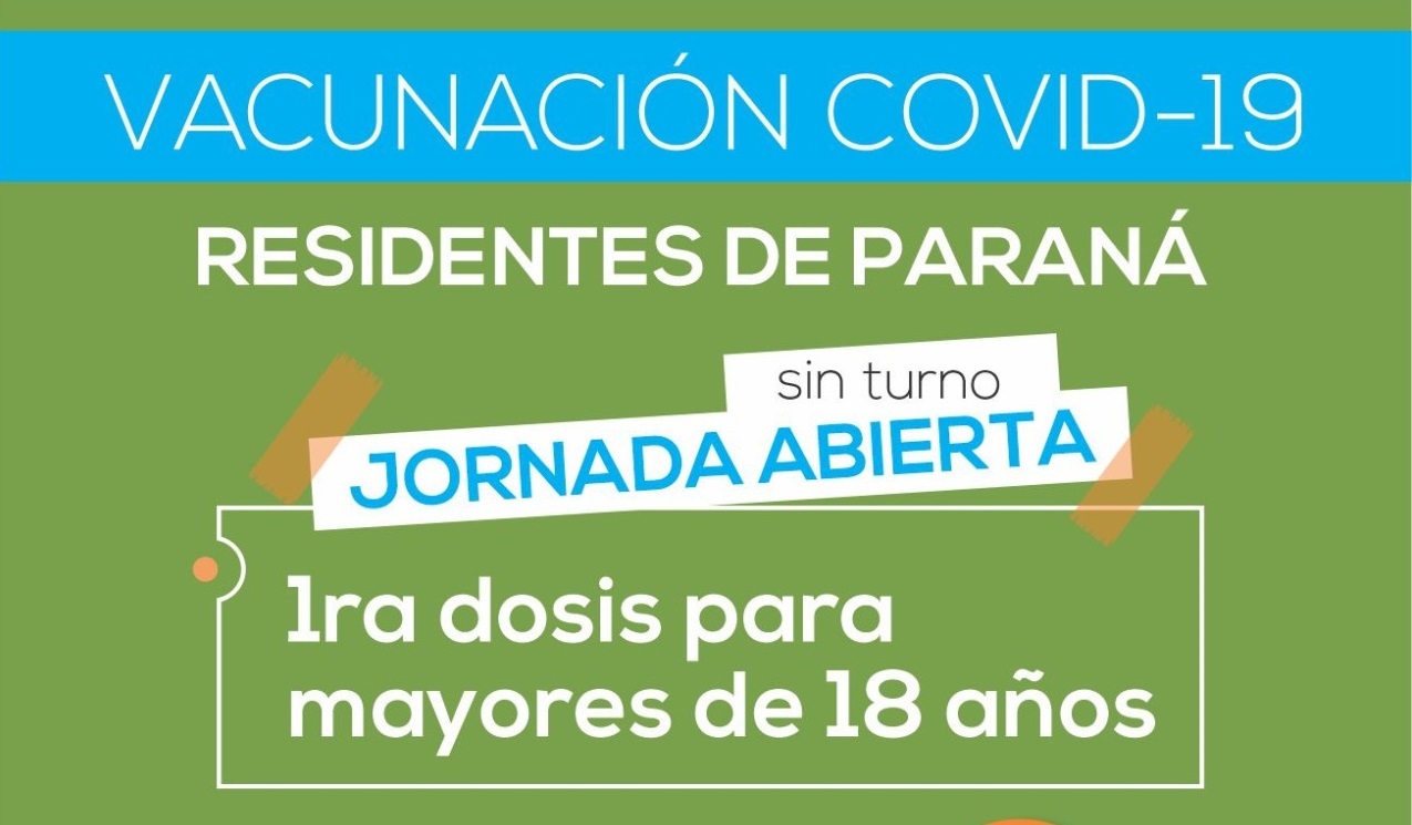 Paraná: este jueves habrá una jornada de vacunación para quienes no tengan dosis aplicadas