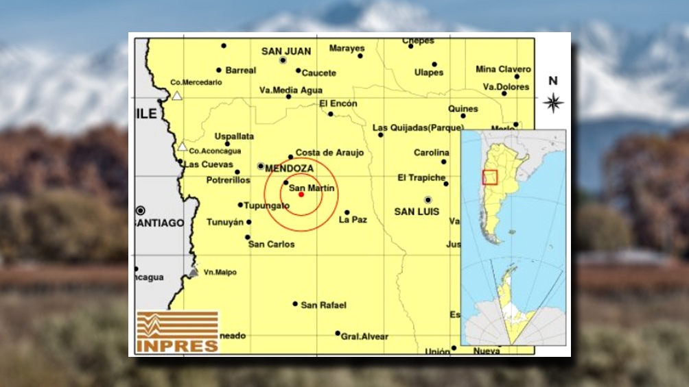 Se registró un sismo de 5,2 grados con epicentro a 69 kilómetros de Mendoza capital Se registró un sismo de 5,2 grados con epicentro a 69 kilómetros de Mendoza capital