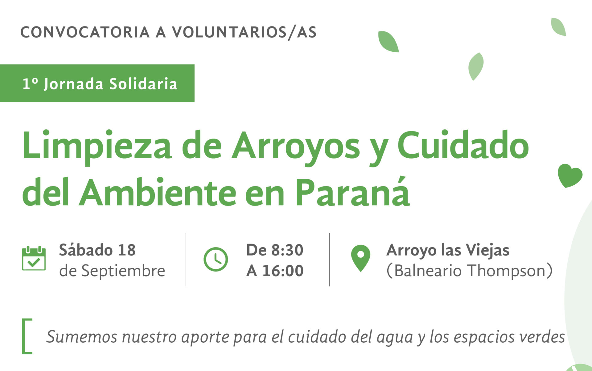 1º Jornada Solidaria «Limpieza de Arroyos y Cuidado del Ambiente en Paraná»
