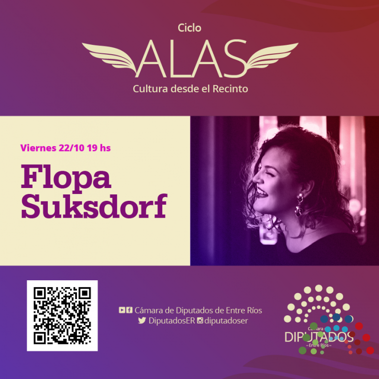 Flopa Suksdorf estará en el Ciclo Alas de la Cámara de Diputados Flopa Suksdorf estará en el Ciclo Alas de la Cámara de Diputados