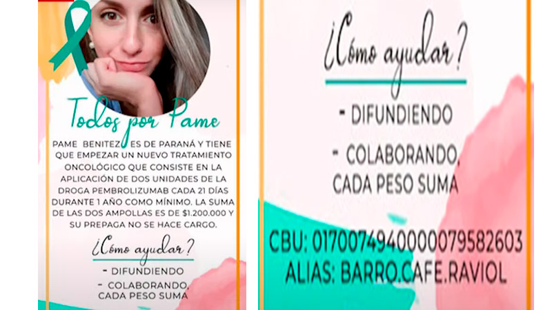 “Todos por Pame”: necesita acceder a tratamiento oncológico y solicita ayuda