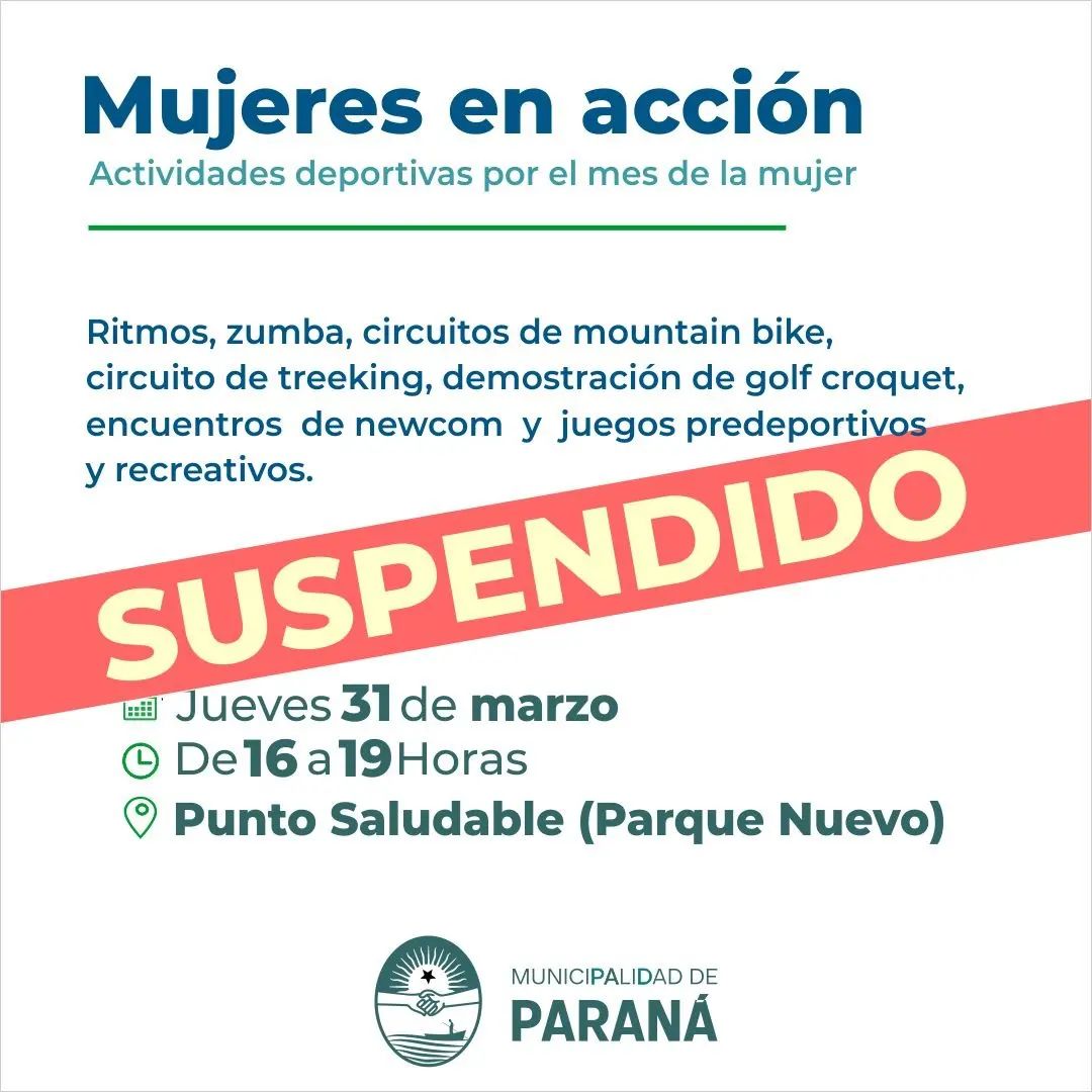 Se suspende el evento «Mujeres en Acción»