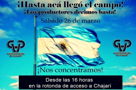 El campo marchará este sábado El campo marchará este sábado
