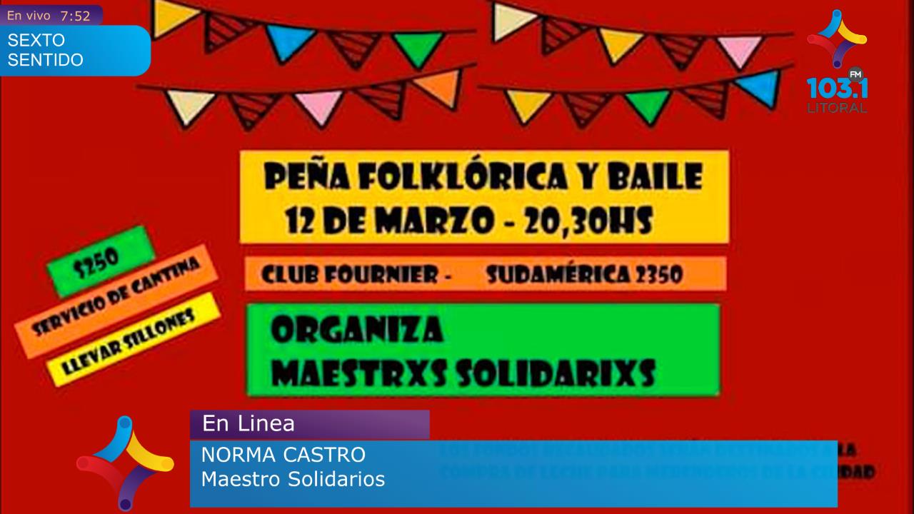 Realizan una peña foklórica solidaria a beneficios de merenderos Realizan una peña foklórica solidaria a beneficios de merenderos
