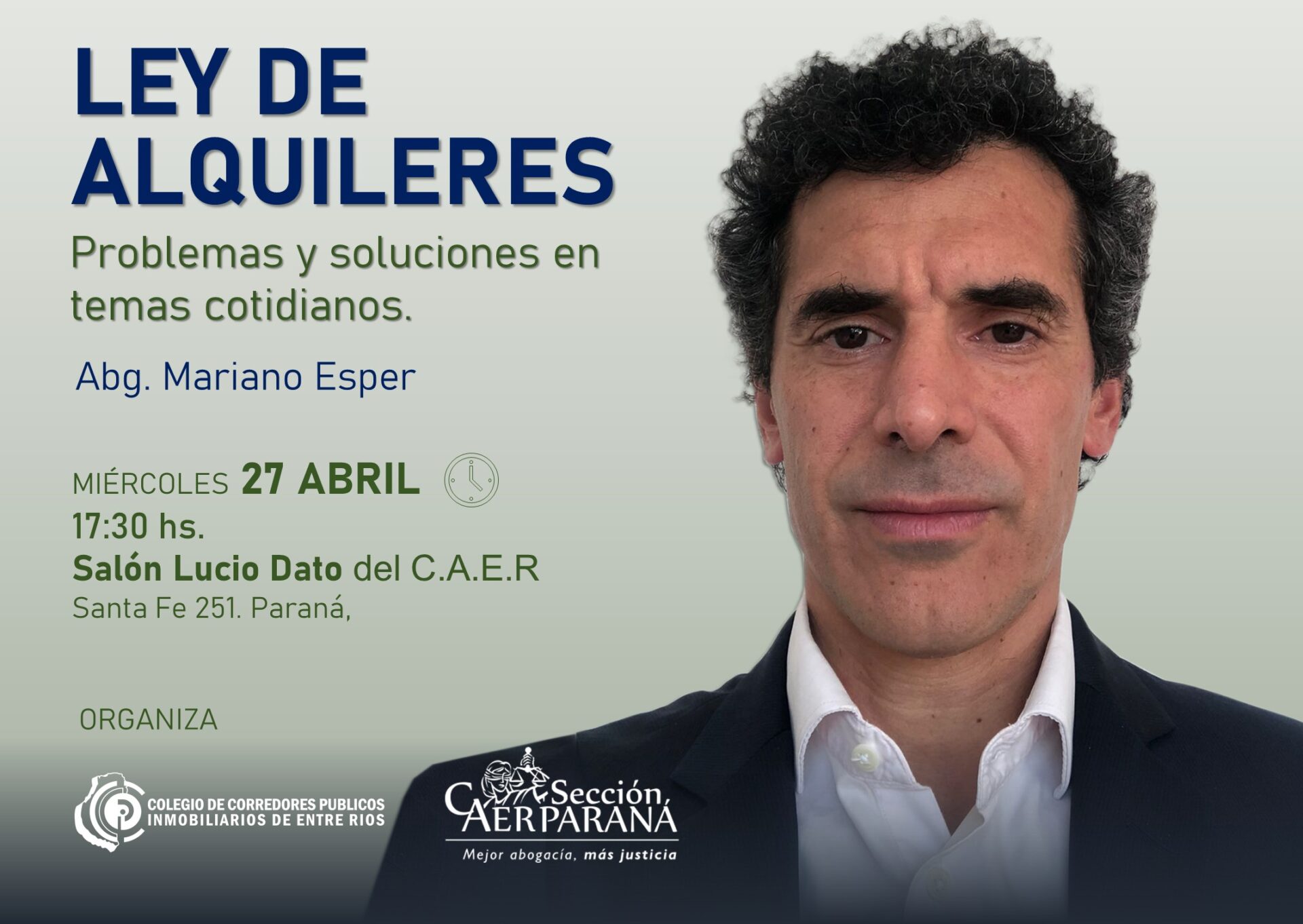 El CCPIER invita a una conferencia sobre la Ley de alquileres
