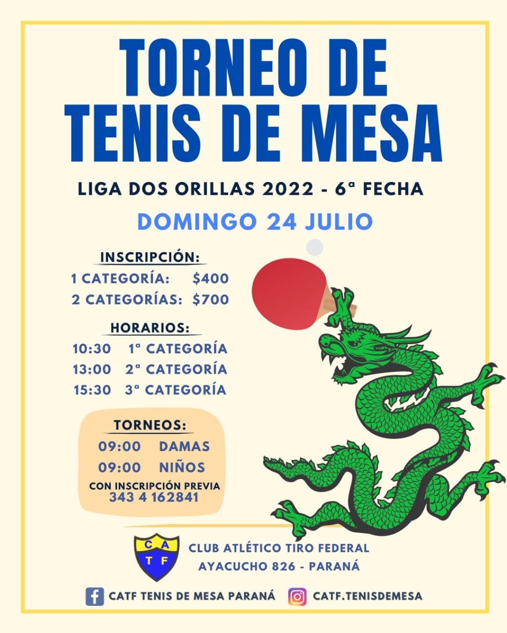 Se viene el Dos Orillas de Tenis de Mesa
