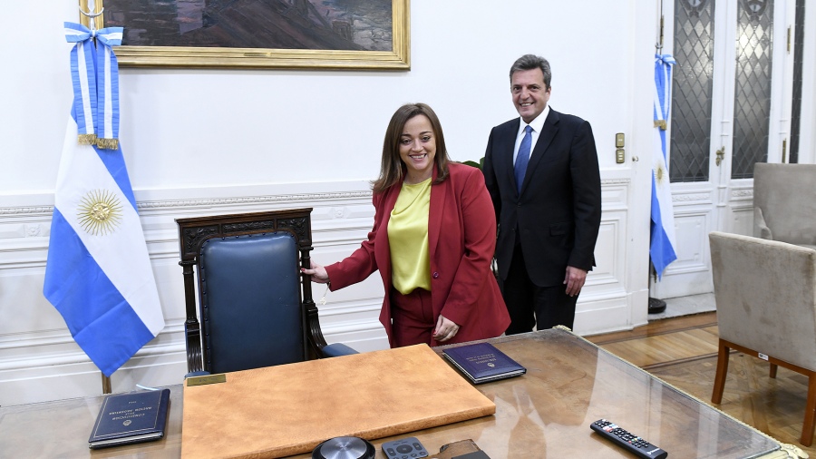 Sergio Massa y Cecilia Moreau en el despacho de la presidencia de Diputados Foto Prensa Diputados