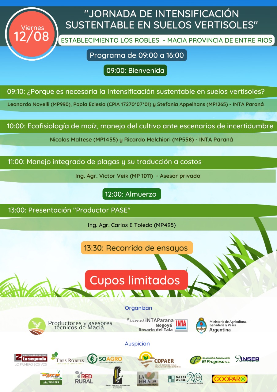 Jornada de intensificación sustentable en suelos vertisoles