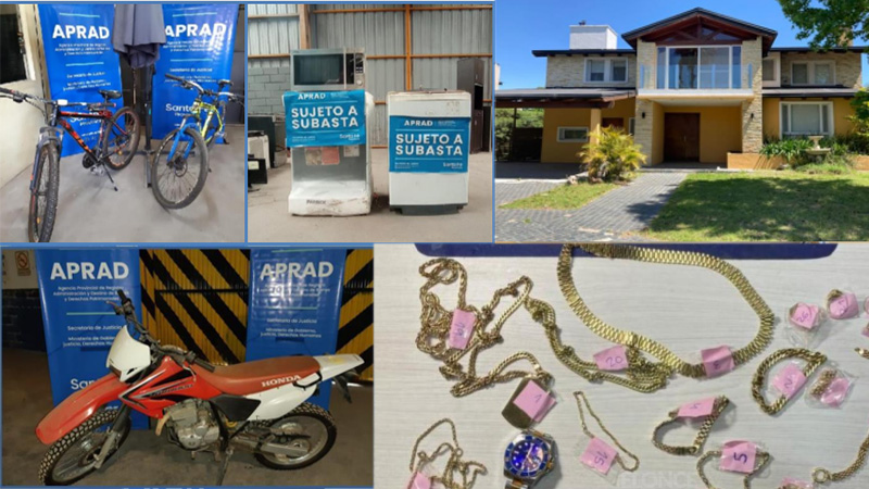 Subastarán bienes decomisados al delito: hay motos, autos, joyas y una casa Subastarán bienes decomisados al delito: hay motos, autos, joyas y una casa