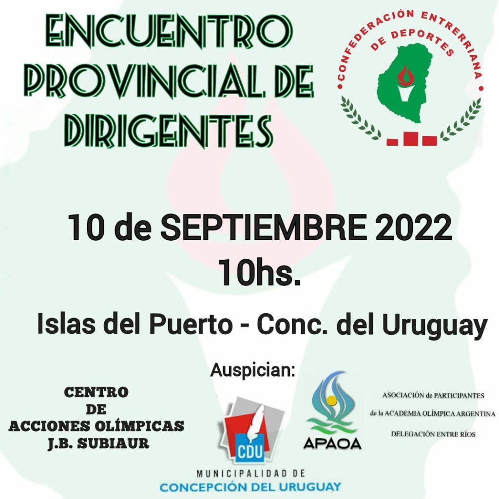 Capacitación para Dirigentes Deportivos, organizado por la Confederación Entrerriana
