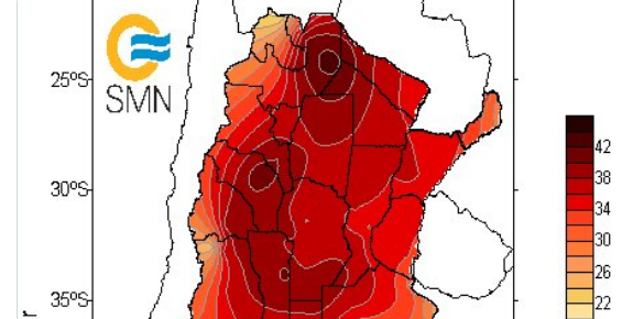 Se registraron temperaturas por encima de los 30 grados en más de la mitad del país
