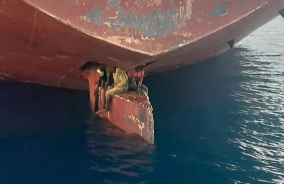 Encuentran polizones en el timón de un barco en Canarias Encuentran polizones en el timón de un barco en Canarias