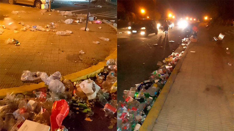 El Rosedal quedó disfrazado de basura El Rosedal quedó disfrazado de basura