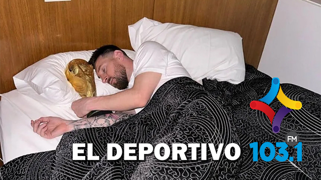 Lionel Messi amaneció abrazado a la Copa del Mundo Lionel Messi amaneció abrazado a la Copa del Mundo