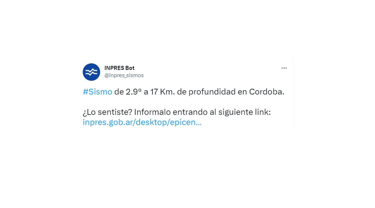 La información que brindó el INPRES a través de su sistema de alertas