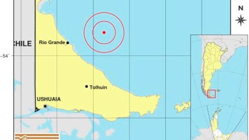 Se detectó un sismo en el Mar Argentino que se sintió en Tierra del Fuego Se detectó un sismo en el Mar Argentino que se sintió en Tierra del Fuego