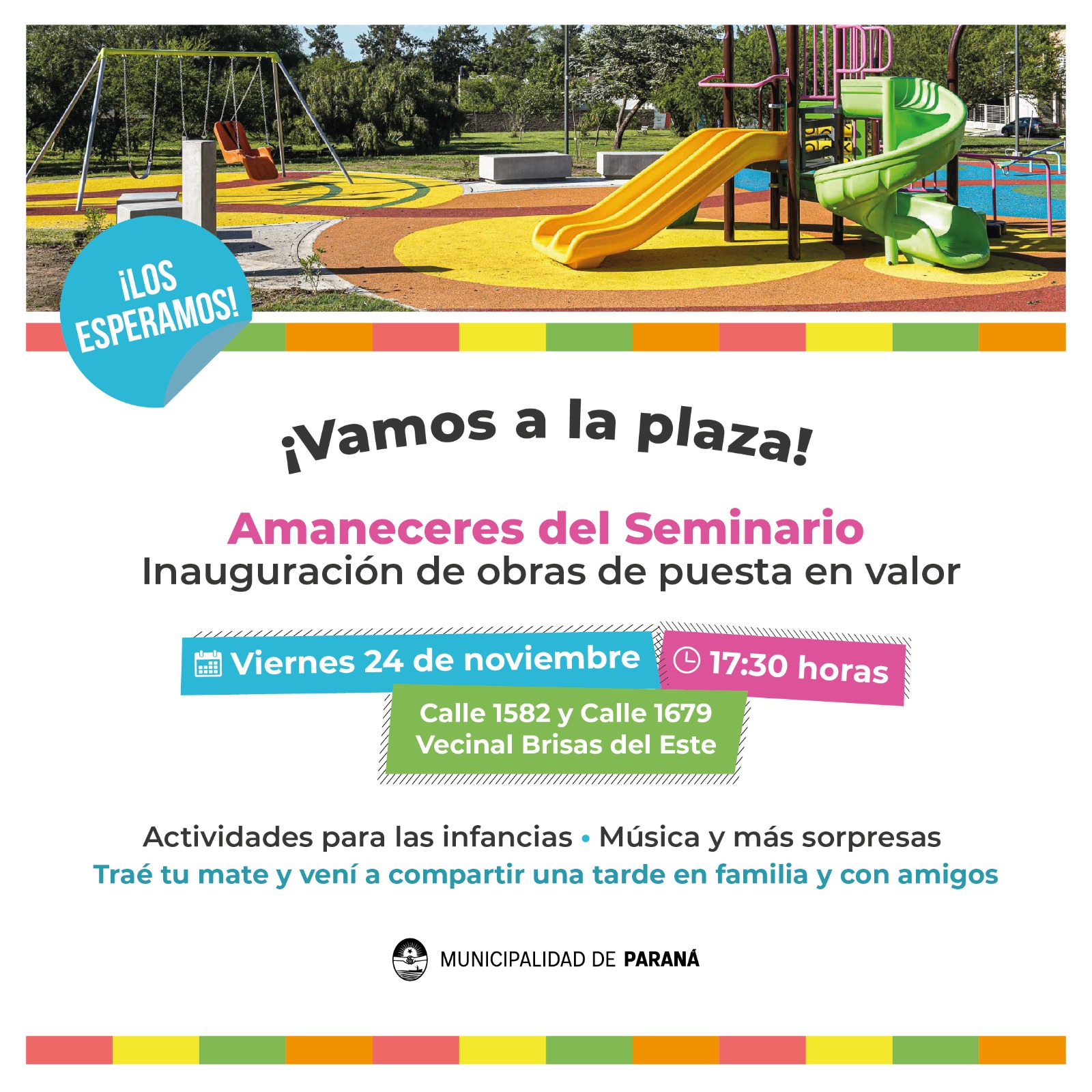 Inauguran la puesta en valor de plaza Amaneceres del Seminario con actividades