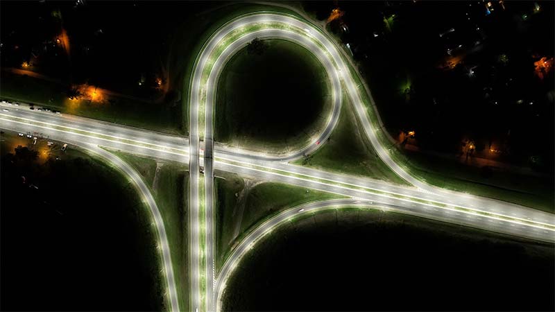 Se completó la instalación de iluminación LED en cinco cruces de ruta