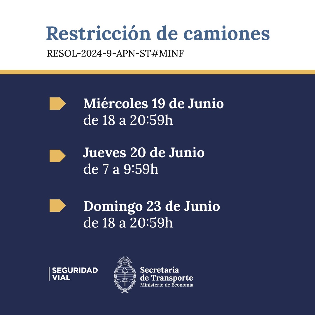 Fin de Semana XXL con restricción de camiones en Rutas Nacionales Fin de Semana XXL con restricción de camiones en Rutas Nacionales
