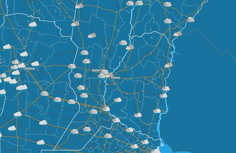 El Servicio Meteorológico Nacional emitió una alerta amarilla por tormentas para Entre Ríos