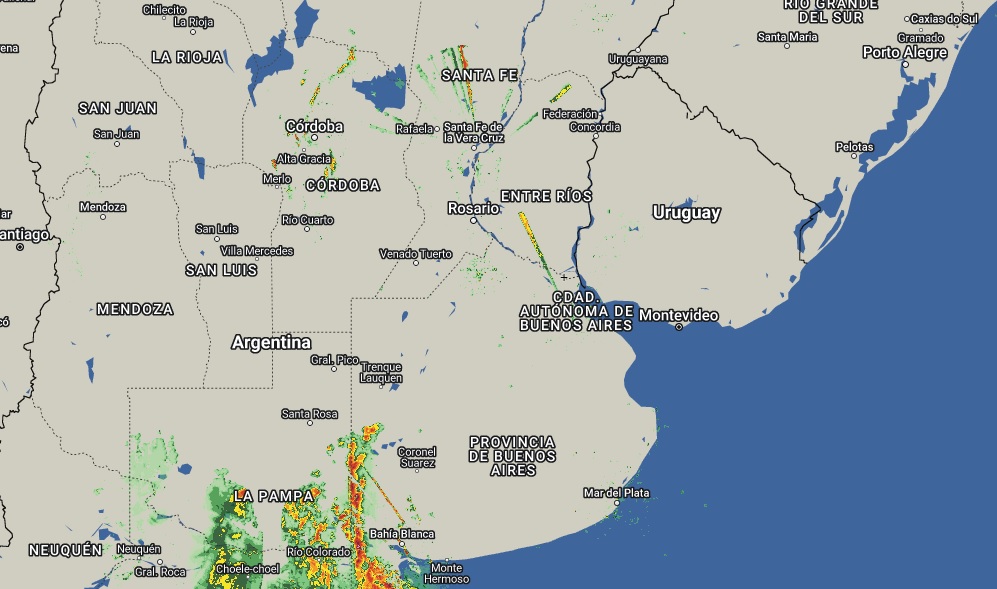 Con el avance de un frente frío gran parte del centro-este de Argentina será afectada por lluvias