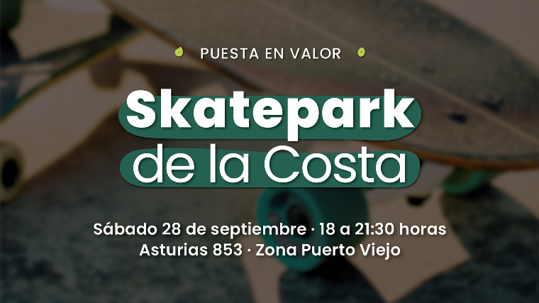 Este sábado se inaugura la puesta en valor del Skatepark con diversas actividades