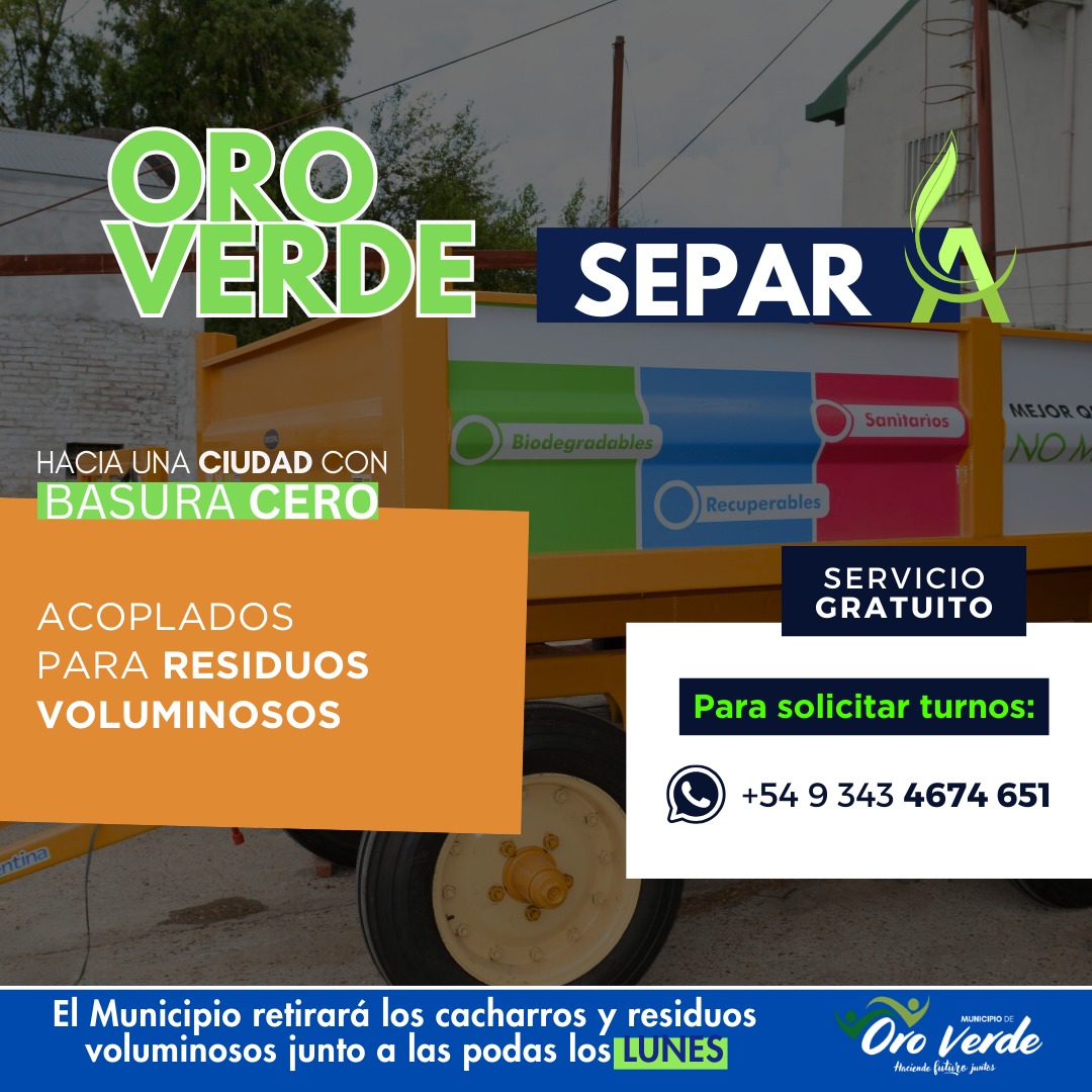 En Oro Verde, más de 300 vecinos utilizaron el servicio gratuito de acoplados