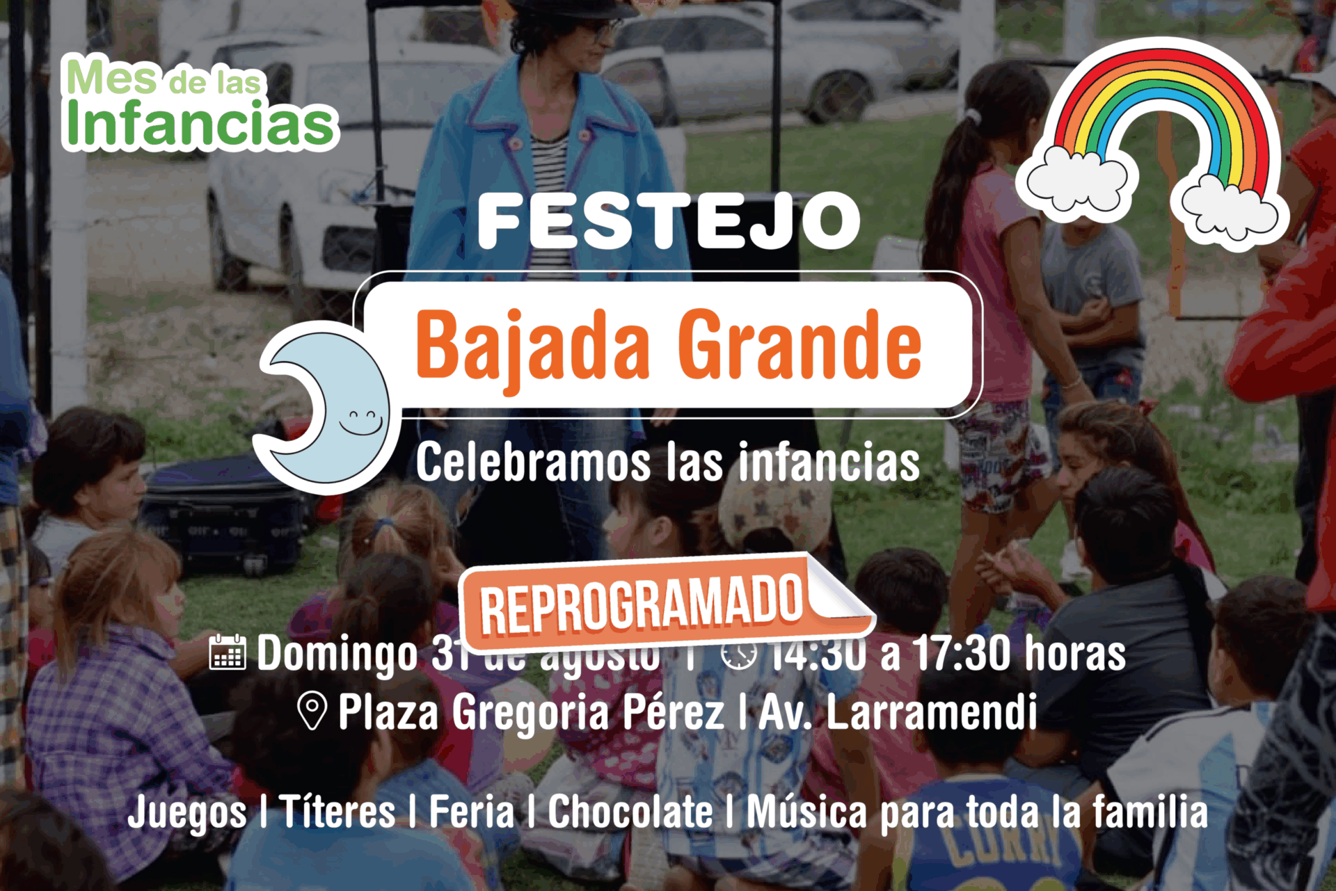 Se reprograma el Festejo de las Infancias en Bajada Grande por razones climáticas