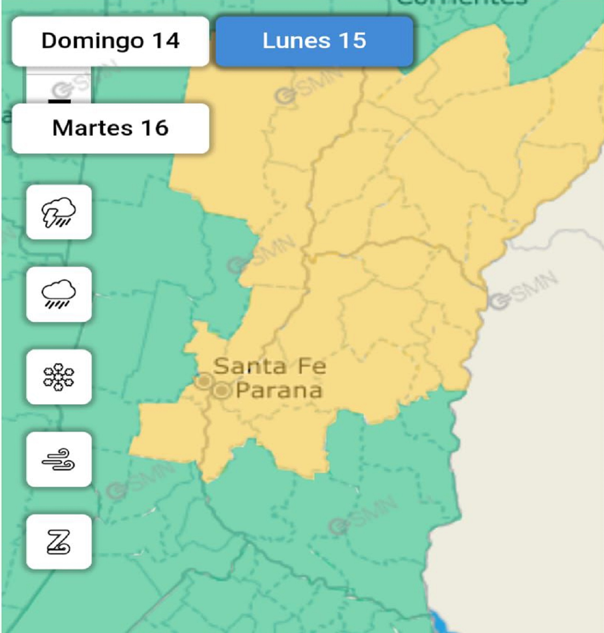 Emitieron alerta amarilla por lluvia y tormentas para hoy lunes Emitieron alerta amarilla por lluvia y tormentas para hoy lunes