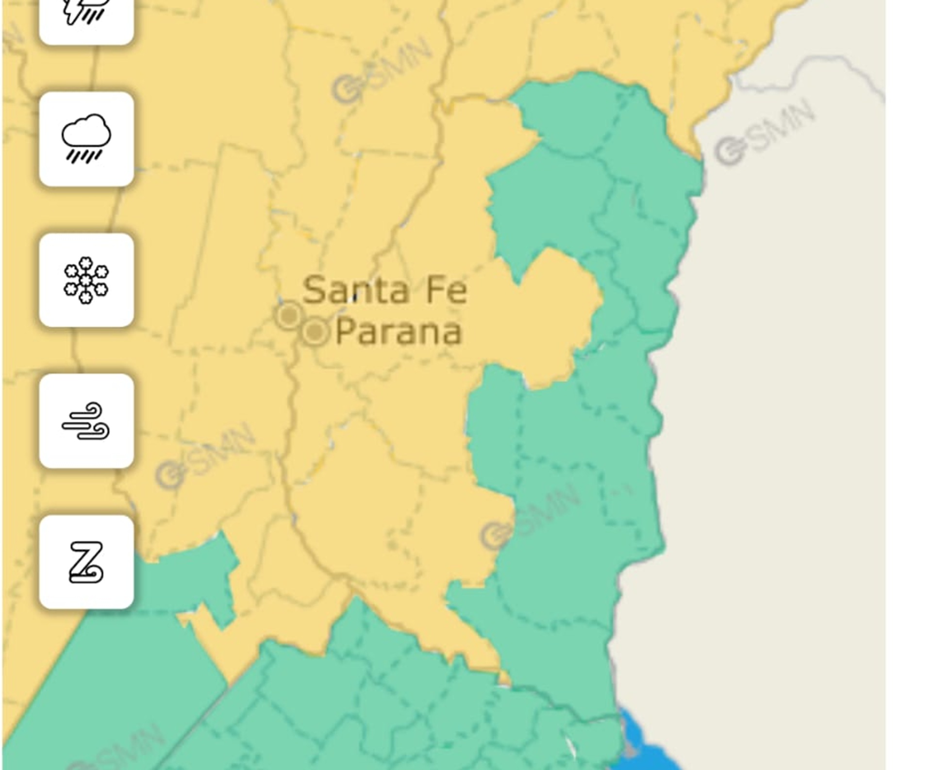 Alerta amarillo por vientos para este domingo en el oeste de la provincia